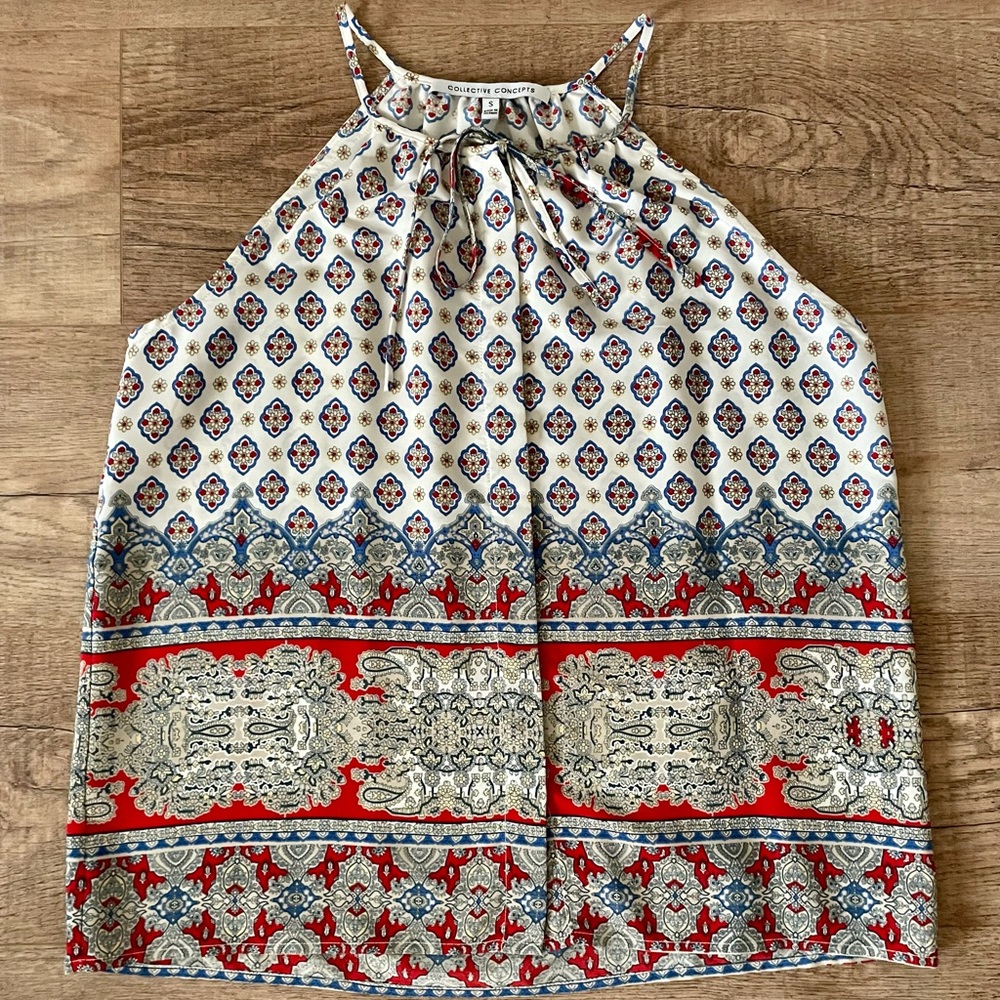 NWOT Collective Concepts Boho Paisley Print Sleeveless Top Size Small